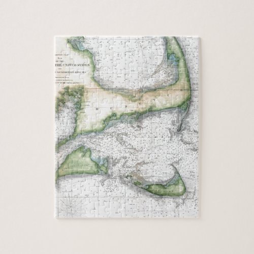 Map Cape Cod Nantucket Marthas Vineyard Jigsaw Puzzle