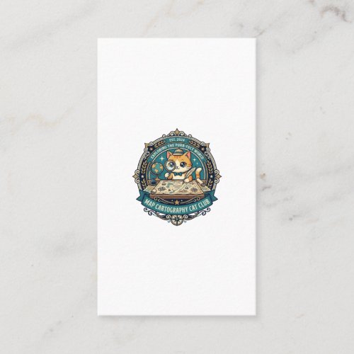 Map Cartography Cat Funny Cat Lover Design - Map C Business Card