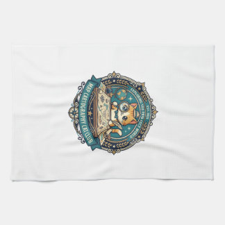 Map Cartography Cat Funny Cat Lover Design - Map C Kitchen Towel