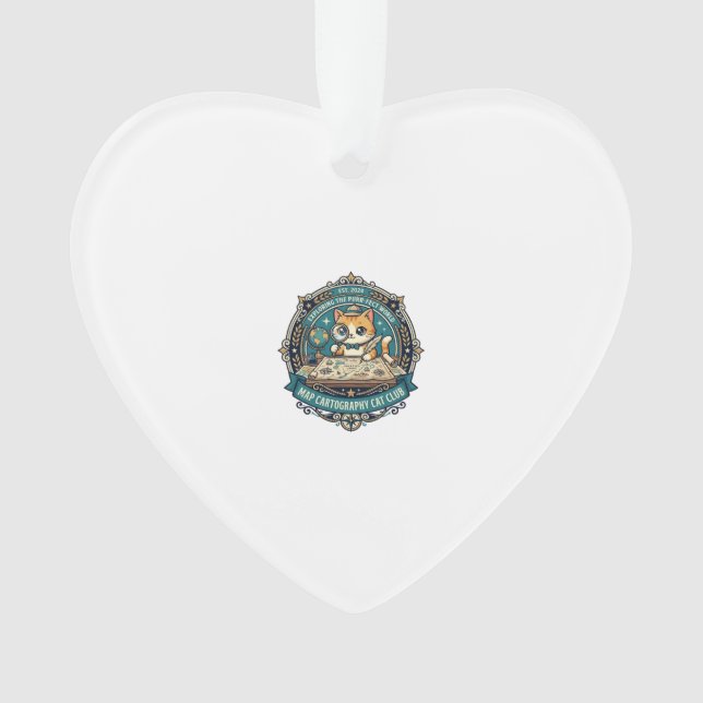 Map Cartography Cat Funny Cat Lover Design - Map C Ornament (Front)