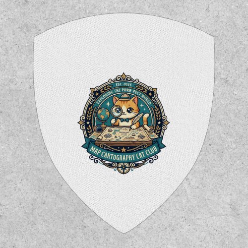 Map Cartography Cat Funny Cat Lover Design - Map C Patch