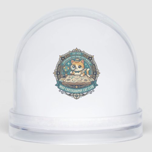 Map Cartography Cat Funny Cat Lover Design - Map C Snow Globe