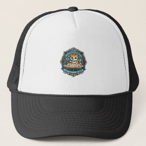 Map Cartography Cat Funny Cat Lover Design - Map C Trucker Hat