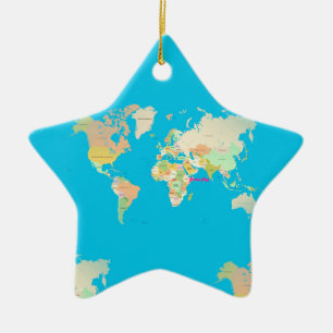map ceramic ornament