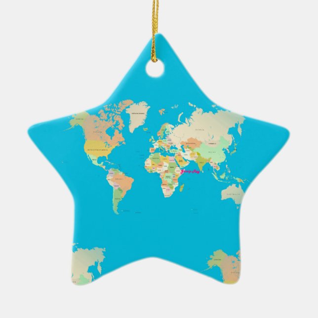 map ceramic ornament (Front)