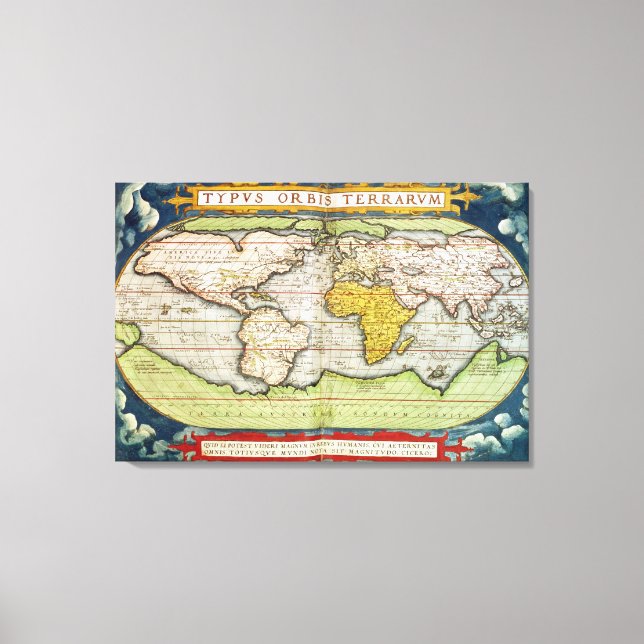 Map charting Sir Francis Drake's Canvas Print (Front)