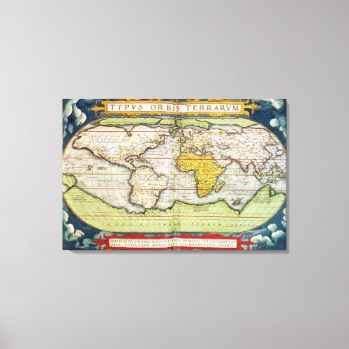 Map charting Sir Francis Drakes Canvas Print