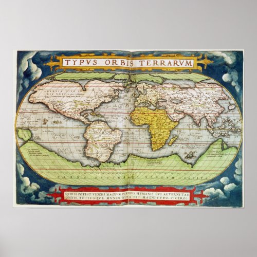 Map charting Sir Francis Drakes Poster