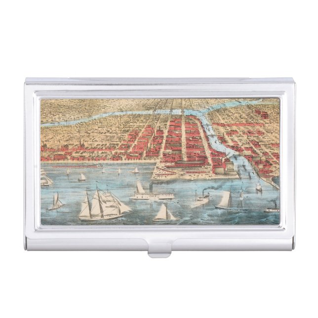 MAP: CHICAGO, c1857 Business Card Holder (Front)