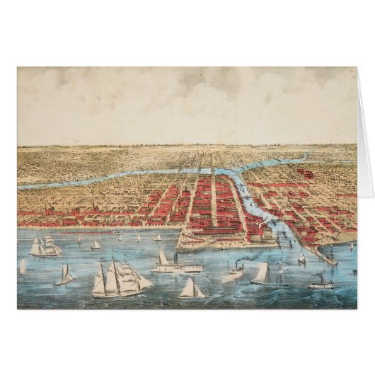MAP: CHICAGO, c1857 Cards (Front Horizontal)