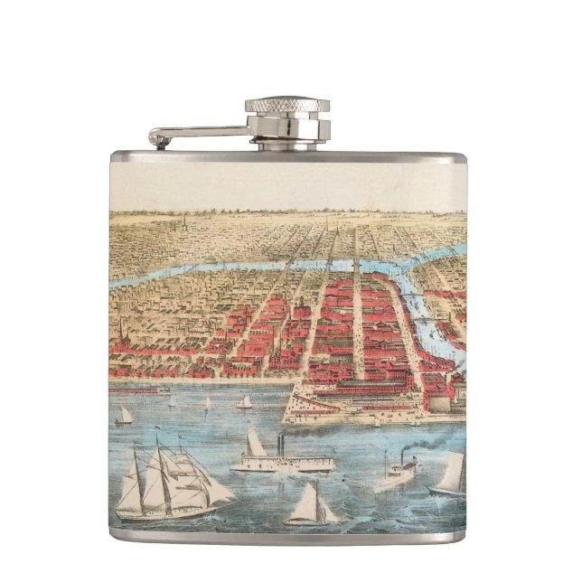MAP: CHICAGO, c1857 Flask (Front)