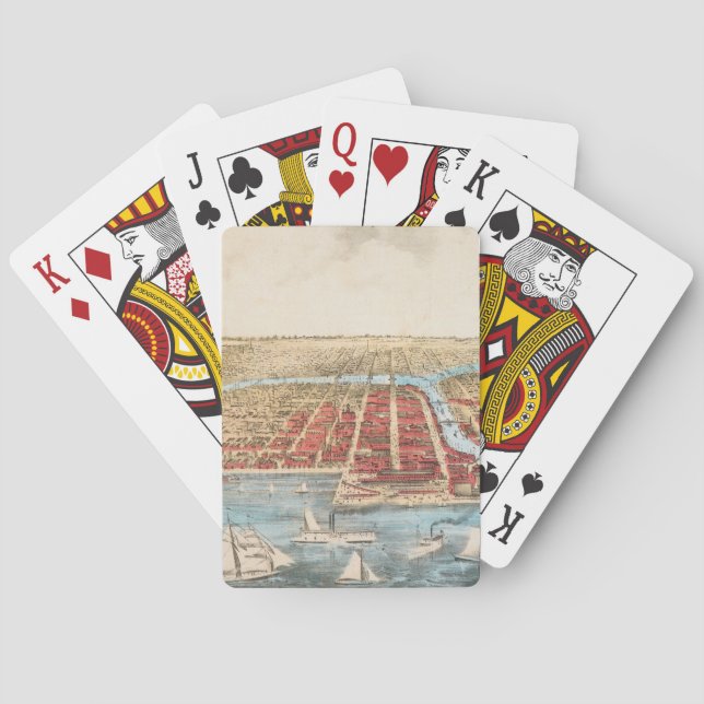 MAP: CHICAGO, c1857 Poker Cards (Back)