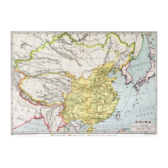 MAP: CHINA, 1910 ACRYLIC PRINT | Zazzle.com