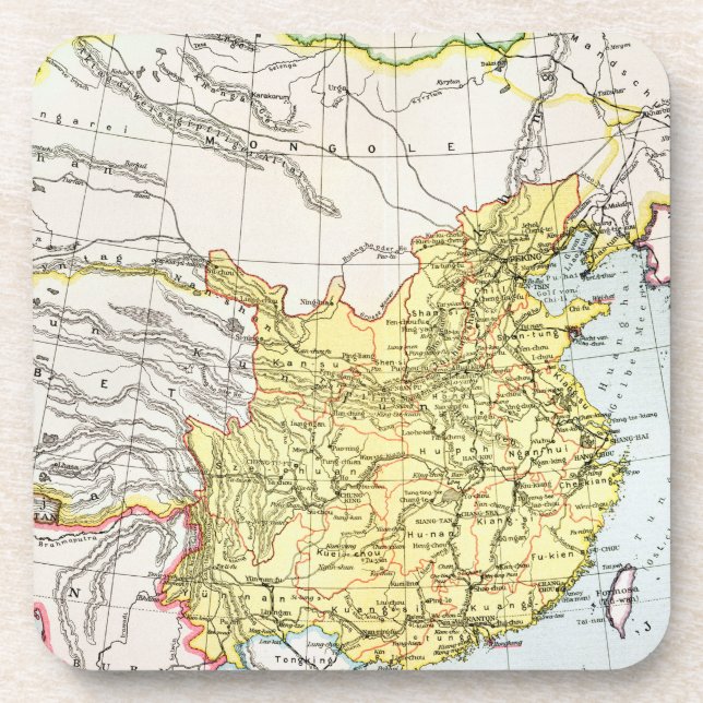 MAP: CHINA, 1910 DRINK COASTER (Front)