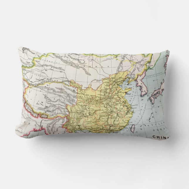 MAP: CHINA, 1910 LUMBAR PILLOW (Front)