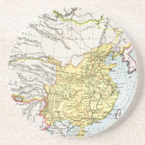 MAP CHINA 1910 SANDSTONE COASTER