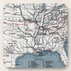 MAP: CIVIL WAR, 1861 DRINK COASTER