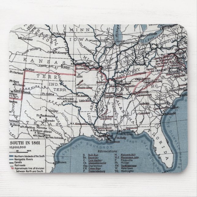 MAP: CIVIL WAR, 1861 MOUSE PAD (Front)