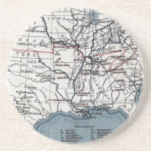 MAP: CIVIL WAR, 1861 SANDSTONE COASTER