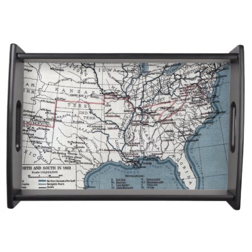 MAP CIVIL WAR 1861 SERVING TRAY