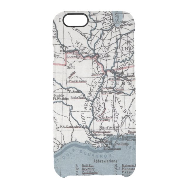 MAP: CIVIL WAR, 1861 UNCOMMON iPhone CASE (Back)