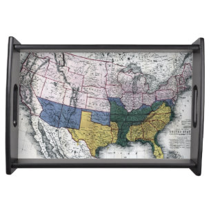 MAP: CIVIL WAR, 1864 SERVING TRAY