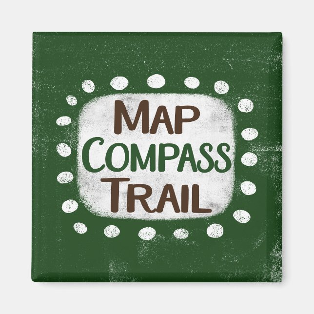 Map Compass Trail Refrigerator Magnet (Front)