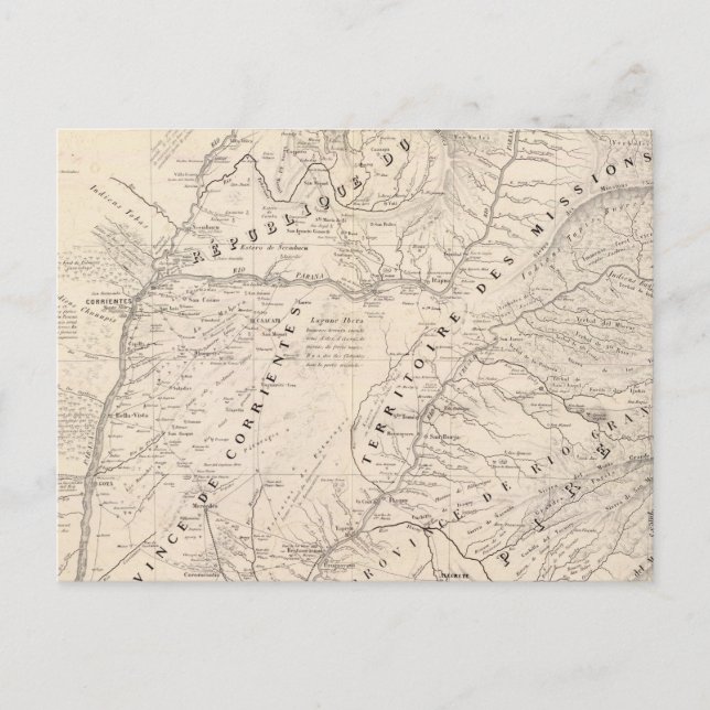 Map, Corrientes Prov, Terr Mission Postcard (Front)