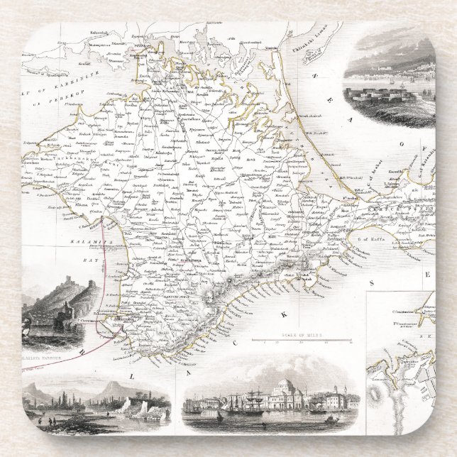 MAP: CRIMEA, c1855 Beverage Coaster (Front)