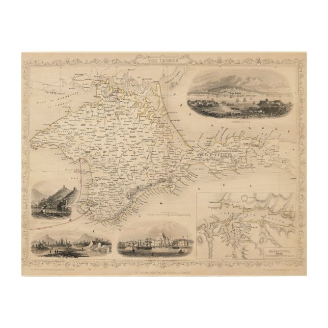 MAP: CRIMEA, c1855 Wood Wall Art (Front)