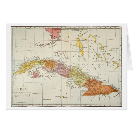 MAP: CUBA, 1900 CARDS (Front Horizontal)