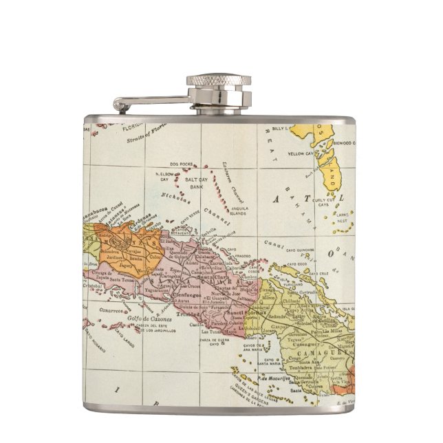 MAP: CUBA, 1900 FLASK (Front)