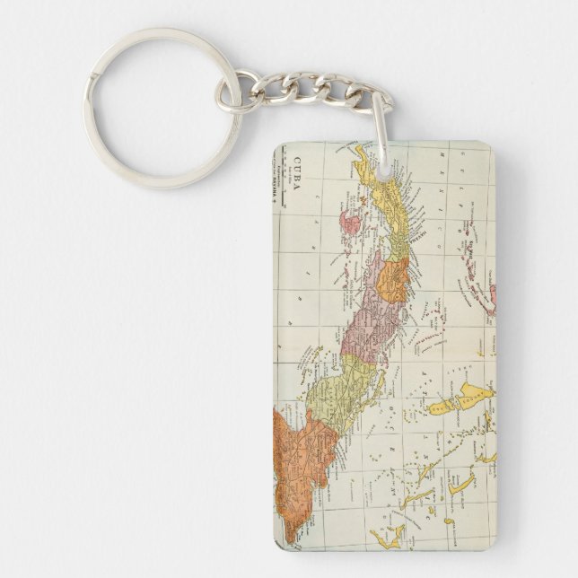 MAP: CUBA, 1900 KEYCHAIN (Front)