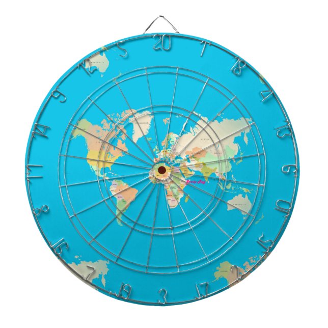 map dartboard with darts (Front)
