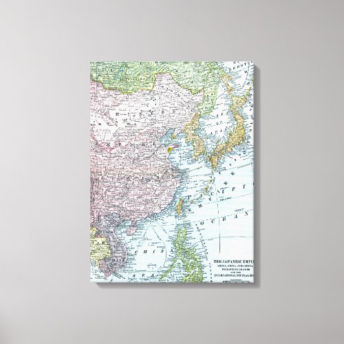 MAP EAST ASIA 1907 CANVAS PRINT