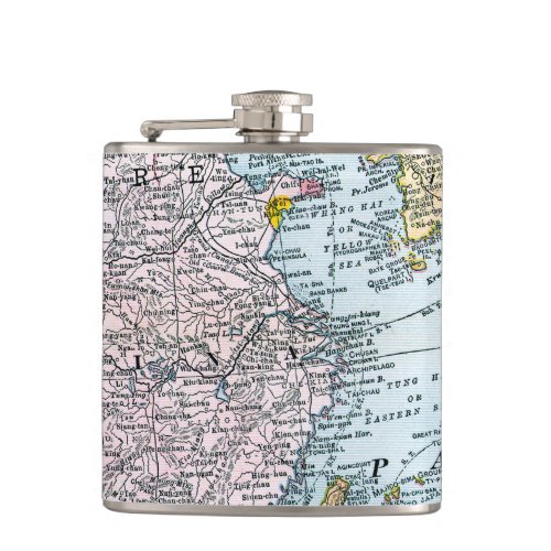 MAP EAST ASIA 1907 FLASK
