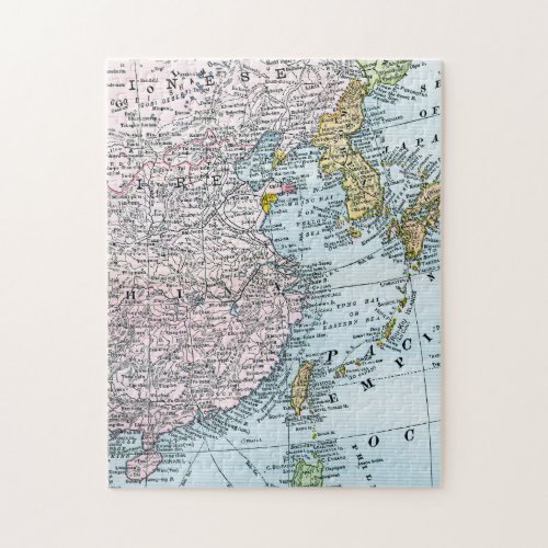 MAP EAST ASIA 1907 JIGSAW PUZZLE