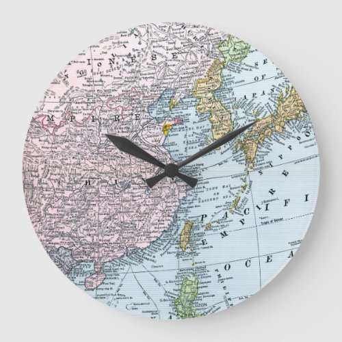 MAP EAST ASIA 1907 LARGE CLOCK