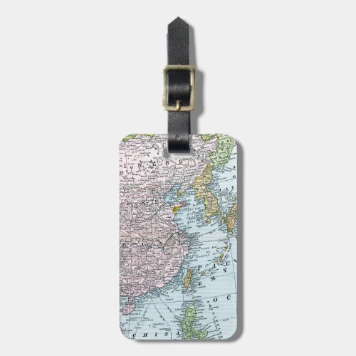 MAP EAST ASIA 1907 LUGGAGE TAG