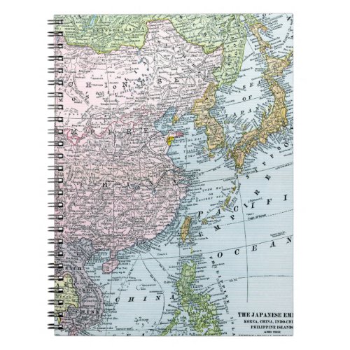 MAP EAST ASIA 1907 NOTEBOOK