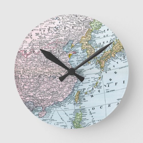 MAP EAST ASIA 1907 ROUND CLOCK