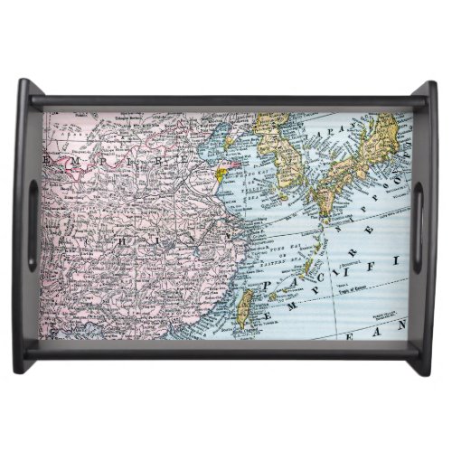 MAP EAST ASIA 1907 SERVING TRAY