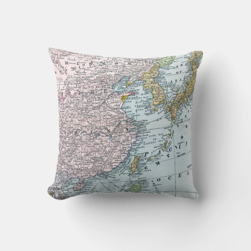 MAP EAST ASIA 1907 THROW PILLOW