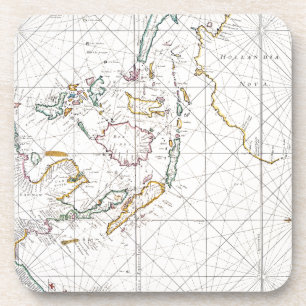 MAP: EAST INDIES, 1670 BEVERAGE COASTER