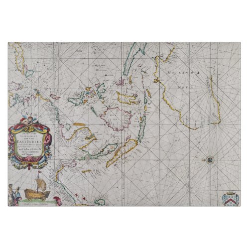 MAP EAST INDIES 1670 CUTTING BOARD