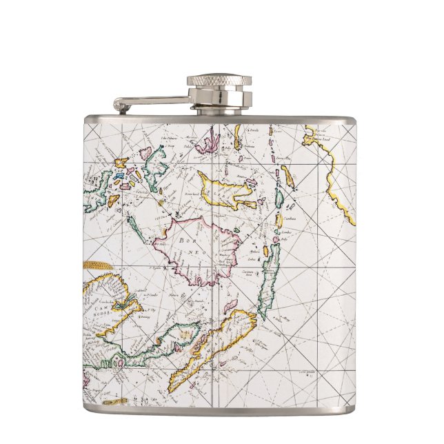 MAP: EAST INDIES, 1670 FLASK (Front)