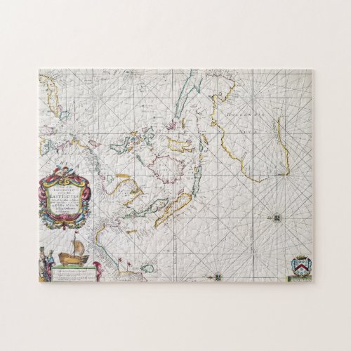 MAP EAST INDIES 1670 JIGSAW PUZZLE