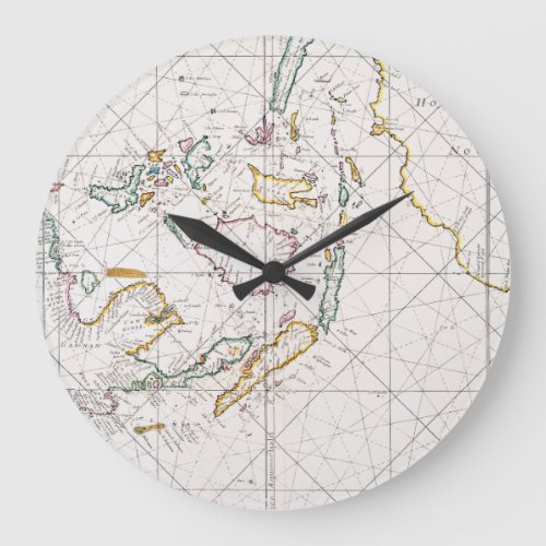 MAP EAST INDIES 1670 LARGE CLOCK