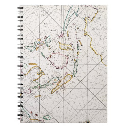 MAP EAST INDIES 1670 NOTEBOOK