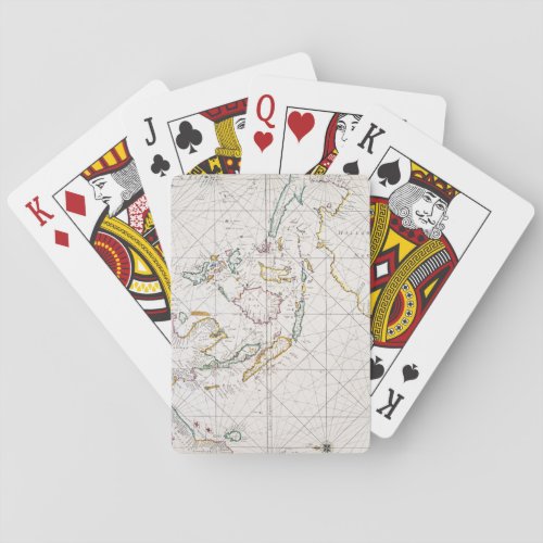 MAP EAST INDIES 1670 PLAYING CARDS